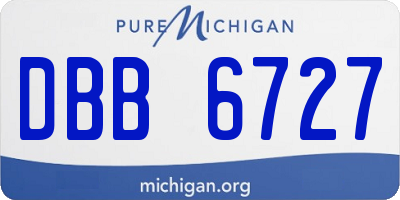 MI license plate DBB6727