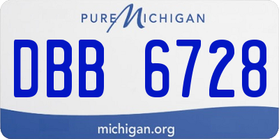MI license plate DBB6728