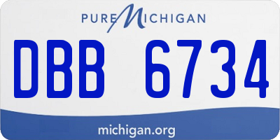 MI license plate DBB6734