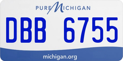 MI license plate DBB6755