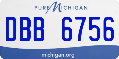 MI license plate DBB6756