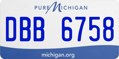 MI license plate DBB6758