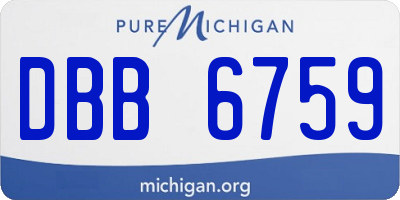 MI license plate DBB6759
