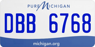 MI license plate DBB6768