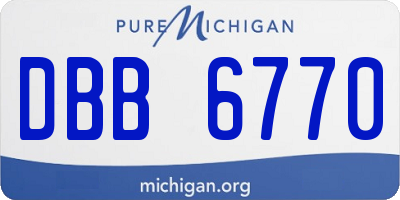 MI license plate DBB6770
