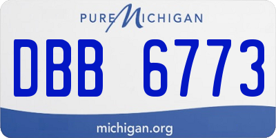 MI license plate DBB6773