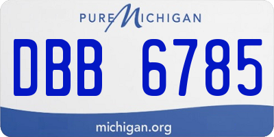 MI license plate DBB6785
