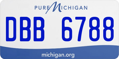 MI license plate DBB6788