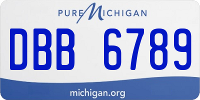 MI license plate DBB6789
