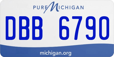 MI license plate DBB6790