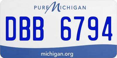 MI license plate DBB6794
