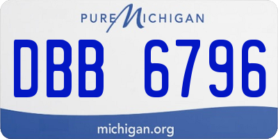 MI license plate DBB6796