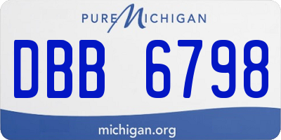 MI license plate DBB6798