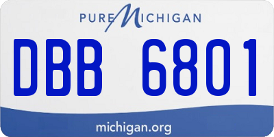 MI license plate DBB6801