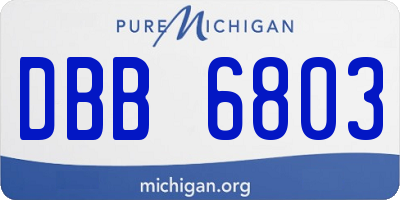 MI license plate DBB6803