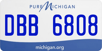MI license plate DBB6808