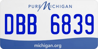 MI license plate DBB6839