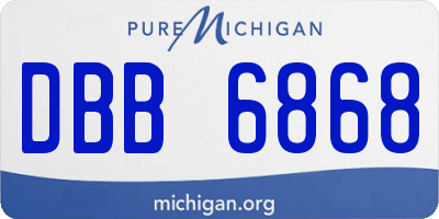 MI license plate DBB6868