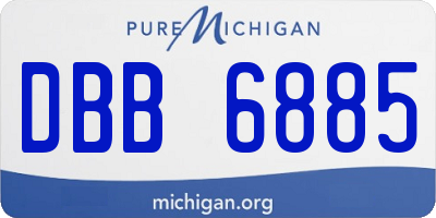 MI license plate DBB6885