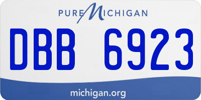 MI license plate DBB6923