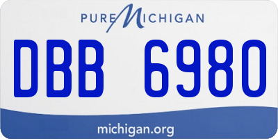 MI license plate DBB6980