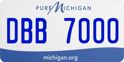MI license plate DBB7000