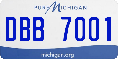 MI license plate DBB7001