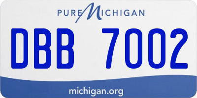 MI license plate DBB7002