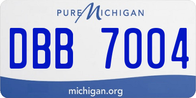 MI license plate DBB7004