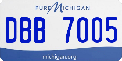 MI license plate DBB7005