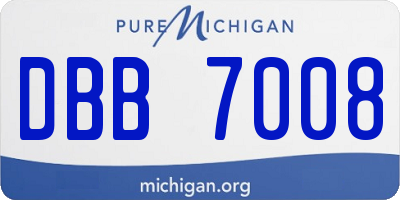 MI license plate DBB7008