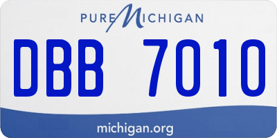 MI license plate DBB7010