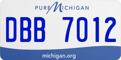 MI license plate DBB7012