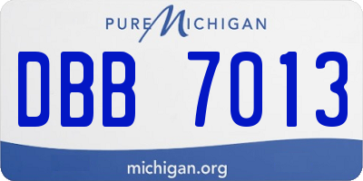 MI license plate DBB7013