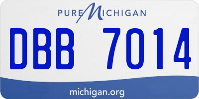 MI license plate DBB7014