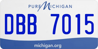 MI license plate DBB7015