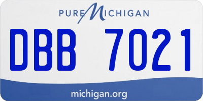 MI license plate DBB7021