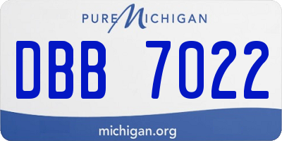 MI license plate DBB7022
