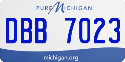 MI license plate DBB7023