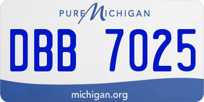 MI license plate DBB7025