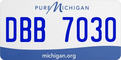 MI license plate DBB7030