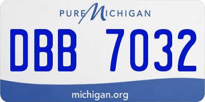 MI license plate DBB7032