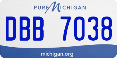 MI license plate DBB7038
