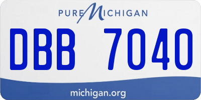 MI license plate DBB7040