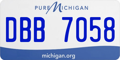 MI license plate DBB7058