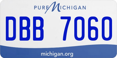 MI license plate DBB7060