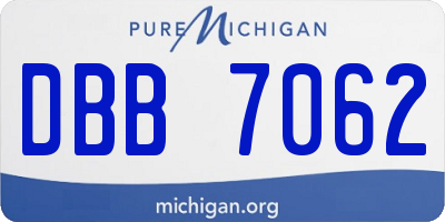 MI license plate DBB7062