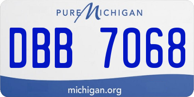 MI license plate DBB7068