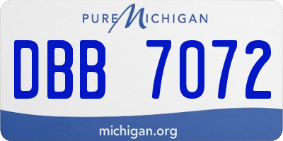 MI license plate DBB7072