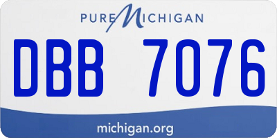 MI license plate DBB7076